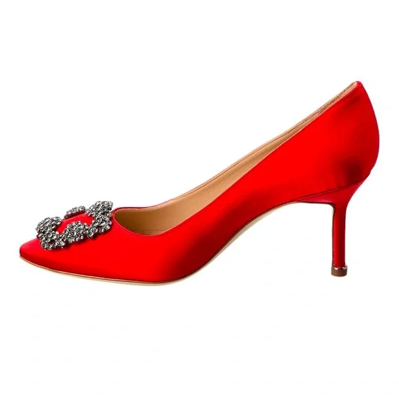 Manolo Blahnik Hangisi 70 Satin Pump - Picture 2 of 7